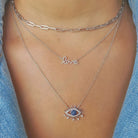 14K Gold Diamond Celestial Evil Eye Necklace Izakov Diamonds + Fine Jewelry