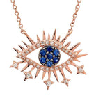 14K Gold Diamond Celestial Evil Eye Necklace Rose Gold Izakov Diamonds + Fine Jewelry