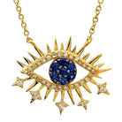 14K Gold Diamond Celestial Evil Eye Necklace Yellow Gold Izakov Diamonds + Fine Jewelry