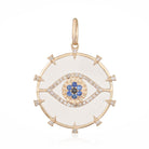 14K Gold Diamond Evil Eye On Crystal Necklace Charm Yellow Gold Izakov Diamonds + Fine Jewelry