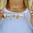 14K Gold Diamond Eye Medallion Necklace Charm - Charms & Pendants - Izakov Diamonds + Fine Jewelry
