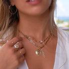 14K Gold Diamond Eye Medallion Necklace Charm - Charms & Pendants - Izakov Diamonds + Fine Jewelry