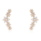 14K Gold Diamond Flowers Crawler Earrings - Earrings - Izakov Diamonds + Fine Jewelry