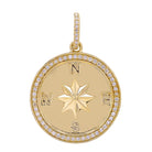 14K Gold Diamond Halo Compass Coin Necklace Charm Yellow Gold Charms & Pendants by Izakov Diamonds + Fine Jewelry | Izakov