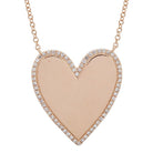 14K Gold Diamond Halo Gold Heart Necklace Rose Gold Izakov Diamonds + Fine Jewelry