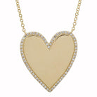 14K Gold Diamond Halo Gold Heart Necklace Yellow Gold Izakov Diamonds + Fine Jewelry