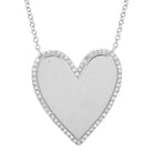 14K Gold Diamond Halo Gold Heart Necklace White Gold Izakov Diamonds + Fine Jewelry