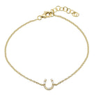 14K Gold Diamond Horseshoe Bracelet Yellow Gold Izakov Diamonds + Fine Jewelry