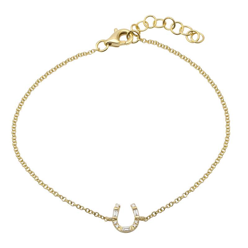 14K Gold Diamond Horseshoe Bracelet - Bracelets - Izakov Diamonds + Fine Jewelry