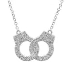 14K Gold Diamond Micro Pave Handcuffs Necklace White Gold Izakov Diamonds + Fine Jewelry