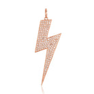 14K Gold Diamond Micro Pave Lightning Bolt Necklace Charm Rose Gold Izakov Diamonds + Fine Jewelry