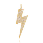 14K Gold Diamond Micro Pave Lightning Bolt Necklace Charm Yellow Gold Izakov Diamonds + Fine Jewelry