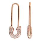 14K Gold Diamond Micro Pave Medium Safety Pin Earrings Rose Gold / Pair Izakov Diamonds + Fine Jewelry