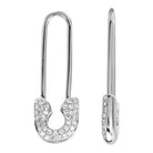 14K Gold Diamond Micro Pave Medium Safety Pin Earrings White Gold / Pair Izakov Diamonds + Fine Jewelry
