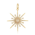 14K Gold Diamond Micro Pave Sunburst Necklace Charm Yellow Gold Izakov Diamonds + Fine Jewelry