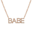 14K Gold Diamond Pave Babe Statement Necklace Rose Gold Izakov Diamonds + Fine Jewelry