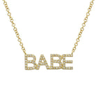 14K Gold Diamond Pave Babe Statement Necklace Yellow Gold Izakov Diamonds + Fine Jewelry