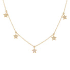 14K Gold Diamond Pave Dangling Stars Necklace Yellow Gold Izakov Diamonds + Fine Jewelry