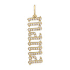 14K Gold Diamond Pave Gothic Mama Necklace Charm - Charms & Pendants - Izakov Diamonds + Fine Jewelry