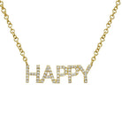 14K Gold Diamond Pave Happy Statement Necklace Yellow Gold Izakov Diamonds + Fine Jewelry