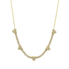 14K Gold Diamond Pave Hearts Tennis Chain Necklace - Necklaces - Izakov Diamonds + Fine Jewelry
