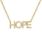 14K Gold Diamond Pave Hope Statement Necklace Yellow Gold Izakov Diamonds + Fine Jewelry