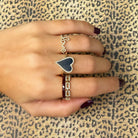 14K Gold Diamond Pave Links Ring - Rings - Izakov Diamonds + Fine Jewelry