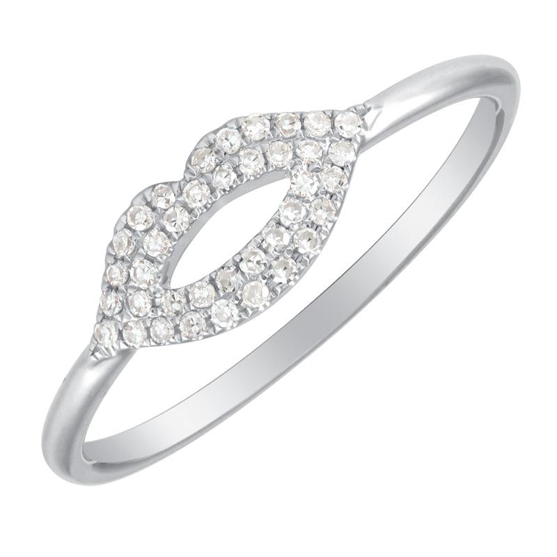 14K Gold Diamond Pave Lips Ring Izakov Diamonds + Fine Jewelry