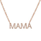 14K Gold Diamond Pave Mama Statement Necklace Rose Gold Izakov Diamonds + Fine Jewelry