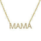 14K Gold Diamond Pave Mama Statement Necklace Yellow Gold Izakov Diamonds + Fine Jewelry