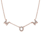 14K Gold Diamond Pave Mom Station Statement Necklace Rose Gold Izakov Diamonds + Fine Jewelry