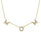 14K Gold Diamond Pave Mom Station Statement Necklace Yellow Gold Izakov Diamonds + Fine Jewelry