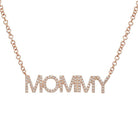 14K Gold Diamond Pave Mommy Statement Necklace Rose Gold Izakov Diamonds + Fine Jewelry