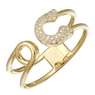 14K Gold Diamond Pave Safety Pin Wrap Ring - Rings - Izakov Diamonds + Fine Jewelry