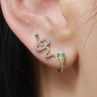 14K Gold Diamond Pave Viper Button Earrings Izakov Diamonds + Fine Jewelry