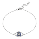 14K Gold Diamond & Sapphire Evil Eye Bracelet Izakov Diamonds + Fine Jewelry
