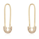 14K Gold Diamond Small Safety Pin Earrings Pair / Yellow Gold Izakov Diamonds + Fine Jewelry