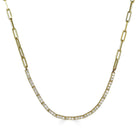 14K Gold Diamond Tennis Link + Paper Clip Necklace - Necklaces - Izakov Diamonds + Fine Jewelry