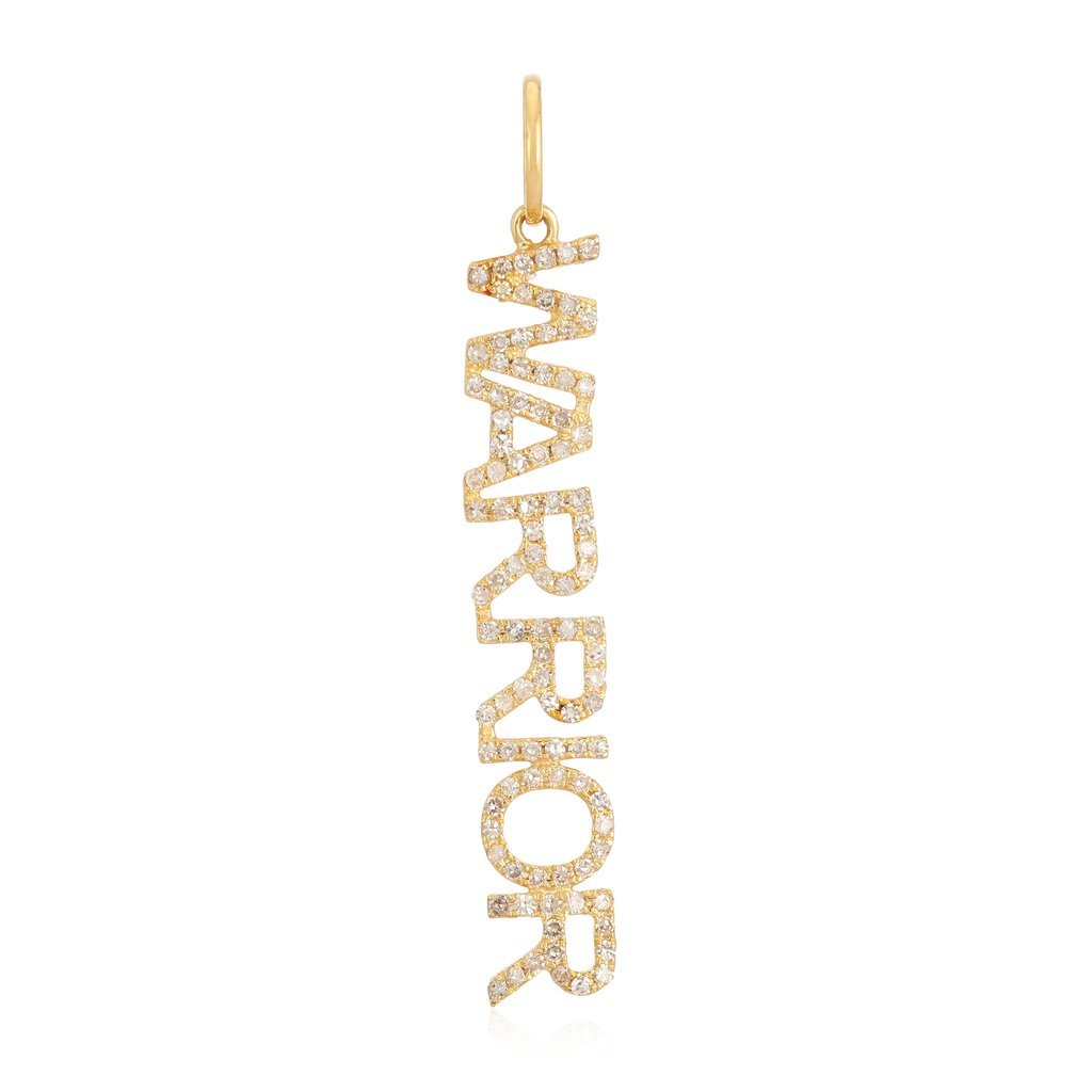 14K Gold Diamond Warrior Statement Necklace Charm Yellow Gold Izakov Diamonds + Fine Jewelry