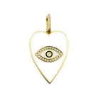 14K Gold Diamond White Enamel Eye Heart Charm - Charms & Pendants - Izakov Diamonds + Fine Jewelry
