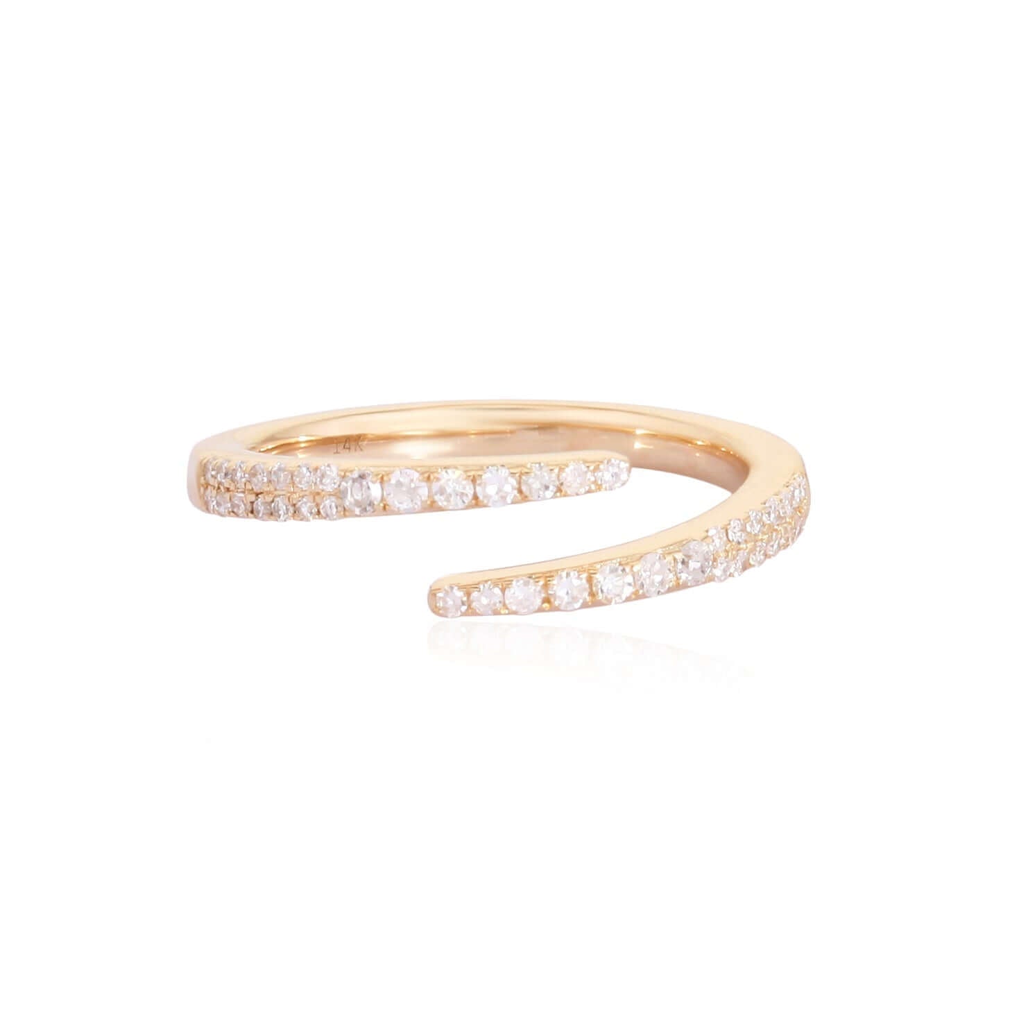 14K Gold Diamond Wrap Pinky Ring - Rings - Izakov Diamonds + Fine Jewelry