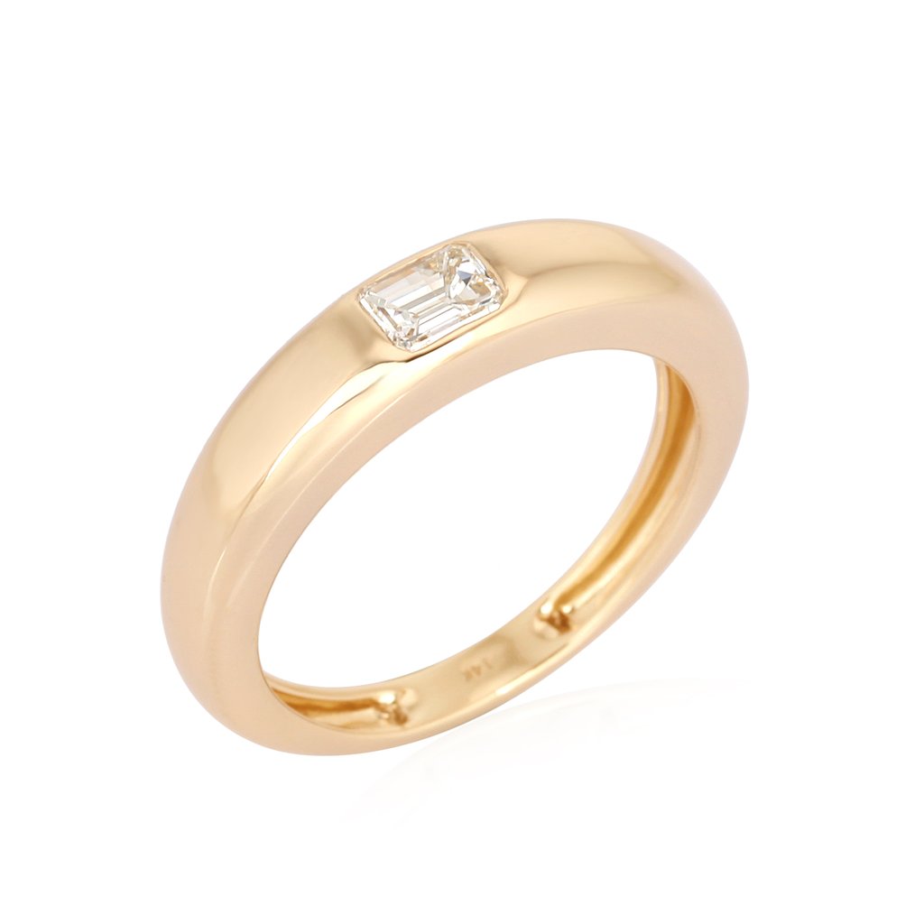 Emerald Cut Diamond Dome Ring Izakov Diamonds + Fine Jewelry