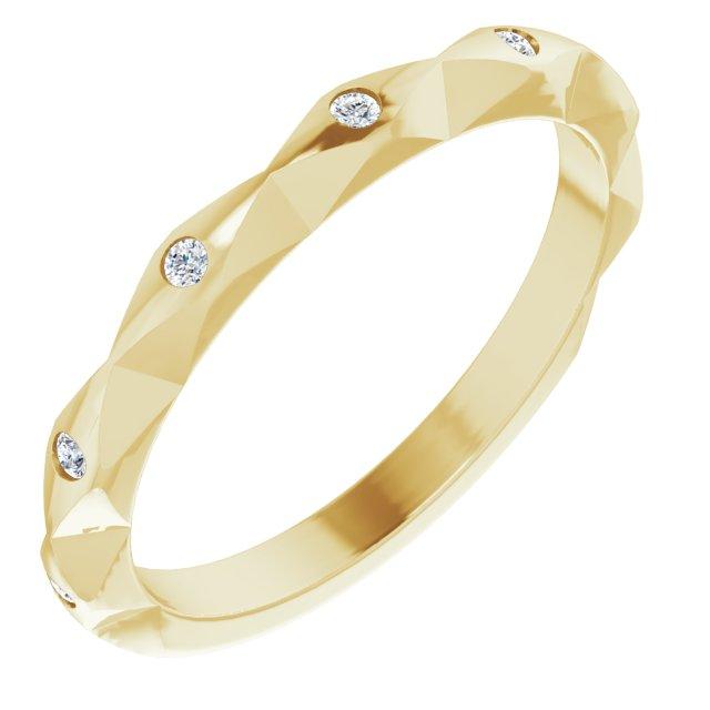 14K Gold Faceted Gypsy Set Diamond Ring 4 / Yellow Gold Izakov Diamonds + Fine Jewelry