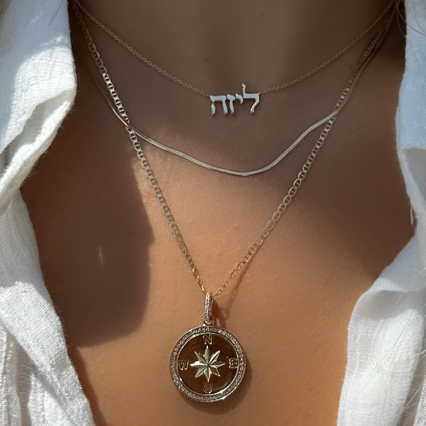 14K Gold Flat Mariner Link Necklace 2mm Yellow Gold Necklaces by Izakov Diamonds + Fine Jewelry | Izakov