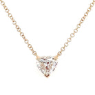 14K Gold Floating Heart Shaped Diamond Necklace - Necklaces - Izakov Diamonds + Fine Jewelry