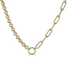 14K Gold Half Chunky Rolo Half Round Paper Clip Chain Necklace Izakov Diamonds + Fine Jewelry