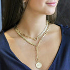 14K Gold Half Cuban Half Paper Clip Chain Necklace 16" / Yellow Gold Izakov Diamonds + Fine Jewelry