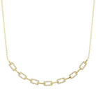 14K Gold Half Links Diamond Necklace Yellow Gold Izakov Diamonds + Fine Jewelry