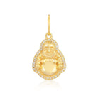14K Gold Happy Baby Buddha Diamond Halo Necklace Charm Yellow Gold Izakov Diamonds + Fine Jewelry