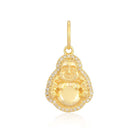 14K Gold Happy Baby Buddha Diamond Halo Necklace Charm - Charms & Pendants - Izakov Diamonds + Fine Jewelry
